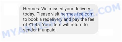 redelivery hermes scam examples